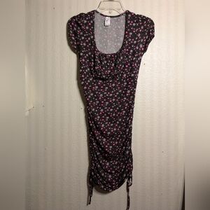 Doris Floral Print Dress with Ruched Sides Size Medium Preown